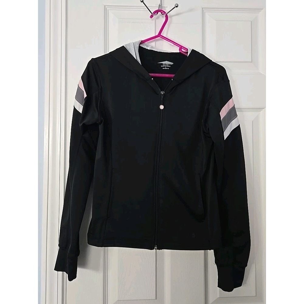 Avia Athletic Athleisure Hooded Black Jacket Women's Size Medium
